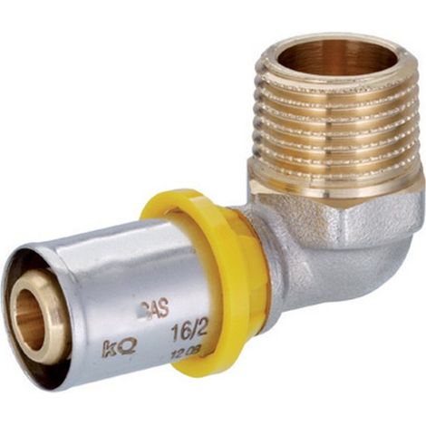 Raccordo curvo maschio a pressare per multistrato gas Pollici: 16x1/2” mm (1/3)