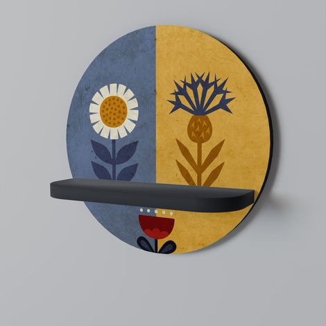 SCANDIC FLORET Rundes Regal Schwarz (1/5)