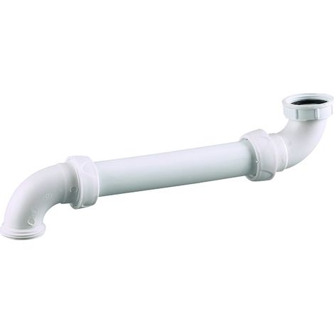 Valentin – Tubulure lavabo 1'1/4 – Raccord de robinetterie avec entraxe ajustable 95-260mm – Déporte siphon vers le mur – Encombrement 65,5mm (1/5)
