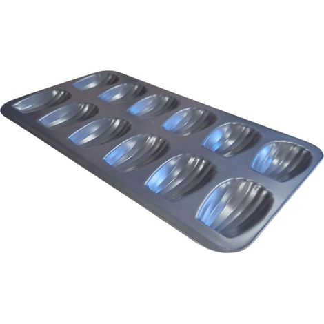 1 Moule À Madeleines, Acier, Revêtement Antiadhésif, 12 Empreintes, Cuisson Homogène, Pour Pâtisserie Maison