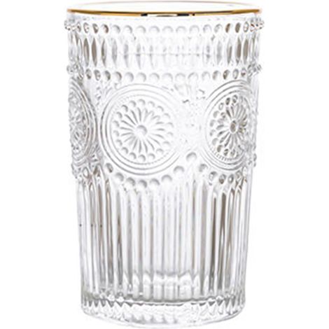 Verres à eau vintage avec motifs en relief - Design moderne et élégant pour boissons (1/5)