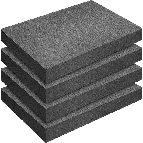 Mousse Prédécoupée Cube, 4PCS 400 x 300 x 50mm, Superfine Grille 10 mm Pour Mallette et Jeu de Figurines (1/5)