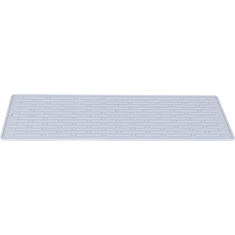 Tapis d'égouttage en silicone antidérapant pour bouteilles de soda, égouttoir, accessoires de cuisine, gris (tapis d'égouttage à 4 trous) (1/5)