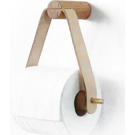 Toilettenpapierhalter – Gehäuse aus Naturholz, 18 x 20 cm – Wandmontage – Fallschutz – 1 Stück (1/5)