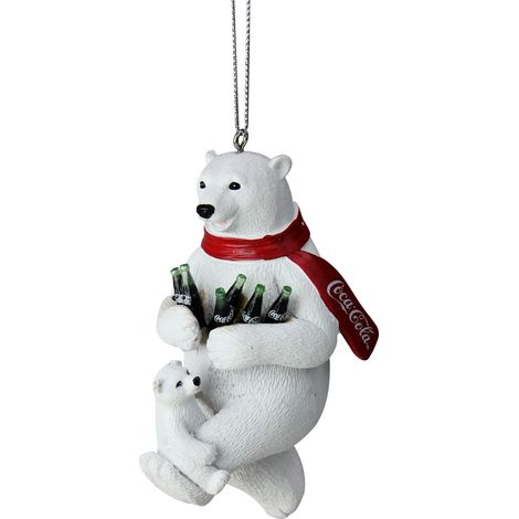 DISNEY Decorazione Orso Polare Con Cucciolo Coca Cola