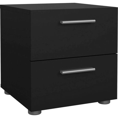 Dmora - Nachttisch Fedora, Niedrige Kommode, Tisch, Multifunktionaler Nachttisch, 40x40 h42 cm, Schwarz