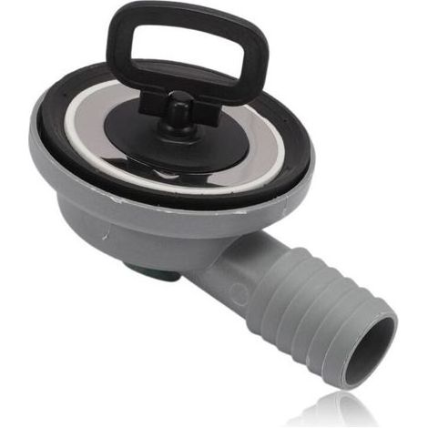 Tuyau d'évacuation d'évier en acier inoxydable de 55 mm de diamètre pour camping-car et caravane, avec sortie de tuyau de 20 à 25 mm et coude à 90°. (1/5)