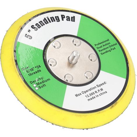 Plateau support auto-agrippant PU pour ponceuse à air meuleuse polisseuse 5 pouces filetage 5/16x24 12000 tr/min ponçage lustrage buffing (1/5)