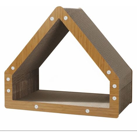 Skylos Cat Scratching Board House Corrugated Cardboard Cat Scratcher Indoor