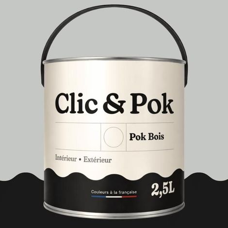 Peinture Bois Extérieur – POK BOIS - 2,5L - RAL 7035 - Gris clair- Résistante aux intempéries - Ne s'écaille pas