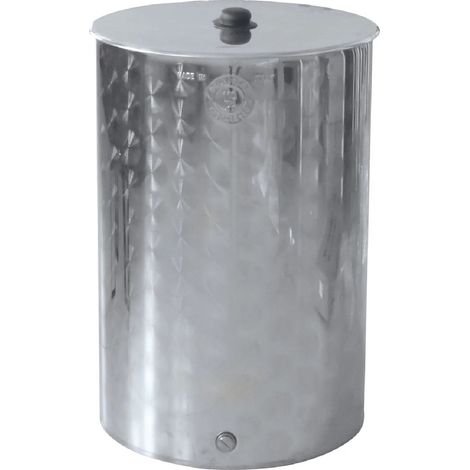 Maffei botte fusto in acciaio inox serbatoio per alimenti vino olio 75cm 500 lt made in Italy senza rubinetto e tappo (1/2)
