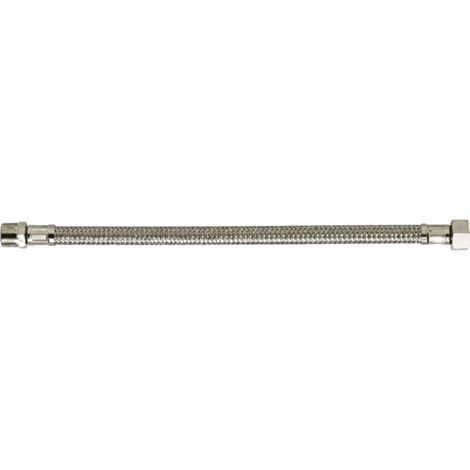 Flexible Tressé Inox STANDARD - Sanitario - Interno Ø8mm con guarnizione - Femmina/Maschio 12x17 - 300mm (1/2)