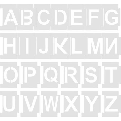 Pochoirs de lettres réutilisables (26 pièces) (1/3)