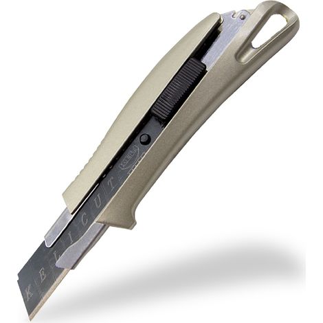KELI - Cutter 18mm Aluminium Doré + Lames Black Blade Sk2 - Durée De Vie 3 Fois Supérieure (1/4)