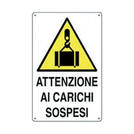 TARGA SEGNALETICA CARICHI SOSPESI - PP CM 40X60- 10 pezzi