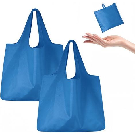 Bolsas de compra plegables de tela Oxford，2 unidades，531038 cm，12,512,5 cm plegadas，Bolsa de almacenamiento，Bolsa de la compra (1/5)