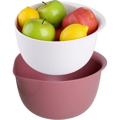 Passoire et de cuisine rouge Pour égoutter le riz quinoa les petites céréales faire tremper laver légumes fruits (1/5)