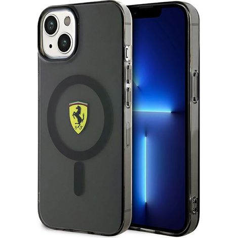 Custodia MagSafe traslucida Ferrari per iPhone 14 (nera) (1/5)