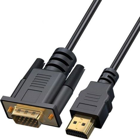 Câble Hdmi Vers Vga - Mâle Mâle - 1080p - Pour Ordinateur Portable Et Bureau - 1 Pièce (1/5)
