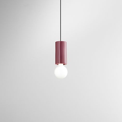 Sospensione Minimal Idea Ceramica Bordeaux Lucido 1 Luce E27 Ip20