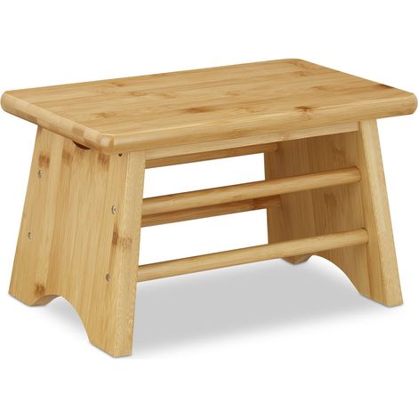 Sturdy footstool made of bamboo