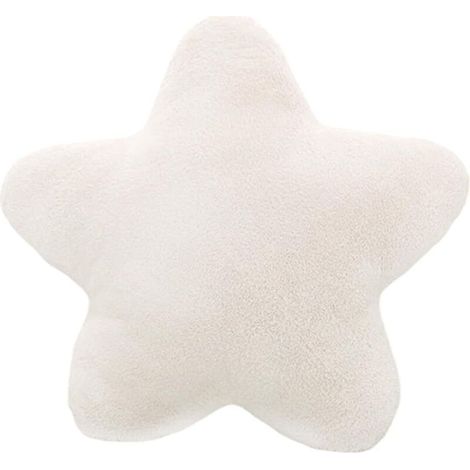 1 Pièces coussin en peluche, doux et moelleux, en forme d'étoile, convient pour voiture, salon, canapé et chambre à coucher, blanc (1/5)