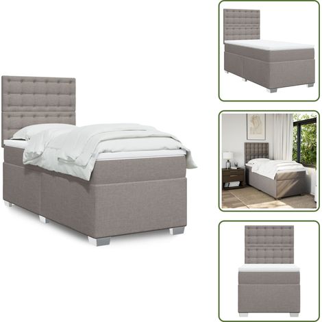 Boxspringbett mit Matratze Taupe 80x200 cm Stoff - Boxspringbett - Doppelbett - Bettenrahmen - Schlafsystem - Tapete (1/5)
