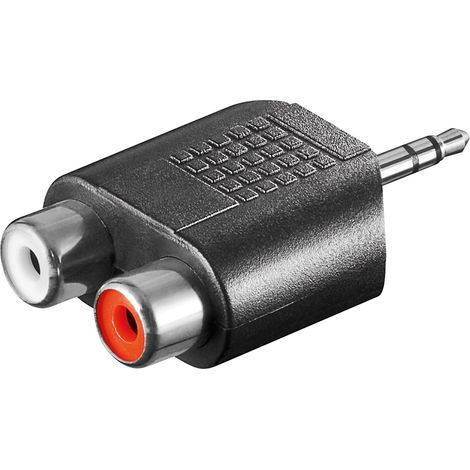 adattatore audio spina jack stereo 3.5 mm a 2 x presa rca nero (1/3)