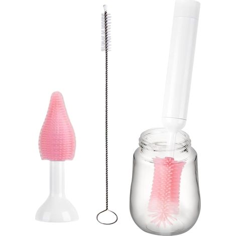 Kit de nettoyage électrique pour biberons Brosse de nettoyage étanche pour biberons, idéale pour les voyages, la maison, les tasses et les verres. Convient également aux mamans et aux femmes en appar