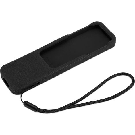 Étui de protection pour télécommande Apple TV, antidérapant et lavable, en silicone noir. (1/5)