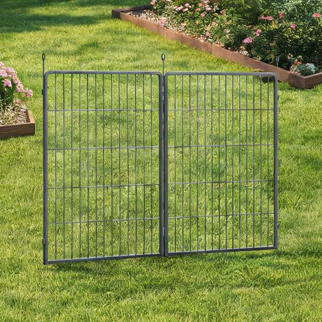 Extension d'enclos pour chien en acier noir 2 panneaux 80 x 100 (1/5)