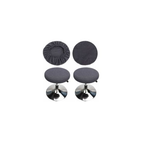 2 Pièces Housse Tabouret Rond(Gris), Housse Tabouret de Bar Rond, Lavable Facile d'entretien Doux et Durable, pour Tabouret 30-40cm (1/5)
