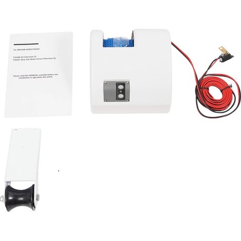 Molinete eléctrico para ancla de barco, impermeable, con mando a distancia, blanco. (1/2)