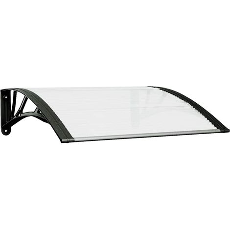 Maison Exclusive - Türvordach Schwarz und Transparent 80x75 cm Po