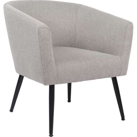 Butaca fija Melrose tapizado gris melange, 66cm(ancho) 70cm(altura) 64cm(fondo)