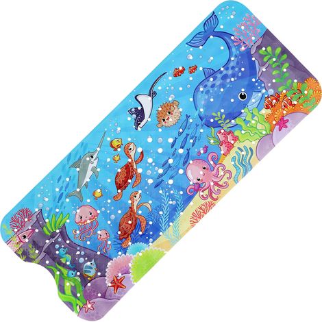 Lntyq Rutschfeste Baby-Badematte, 100 x 40 cm, rutschfeste Badematte, widerstandsfähige Duschmatte mit 200 Saugnäpfen für Kinder und Babys, BPA-freies PVC-Material, maschinenwaschbar (1/5)