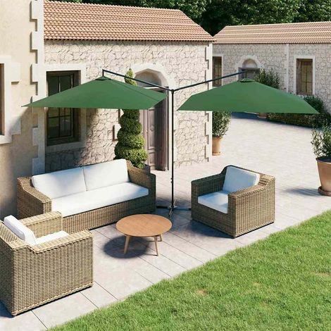 vidaXL Double Garden Parasol with Steel Pole Green 600x300 cm (1/5)