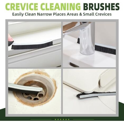 Brosses de nettoyage - Brosses à joints de carrelage, brosses à poils durs, produits de nettoyage pour la cuisine, les toilettes et la salle de bain (lot de 3, noir) (1/4)