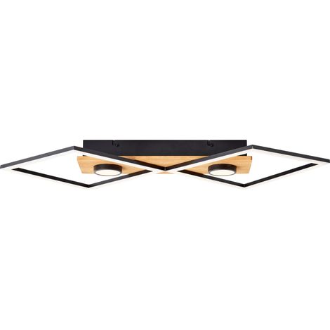 Brilliant Woodbridge LED Deckenleuchte 70x35cm holz/schwarz, Holz/Metall/Kunststoff, 1x LED integriert, 32 W , (Lichtstrom: 3100lm, Lichtfarbe: 3000K) (1/5)