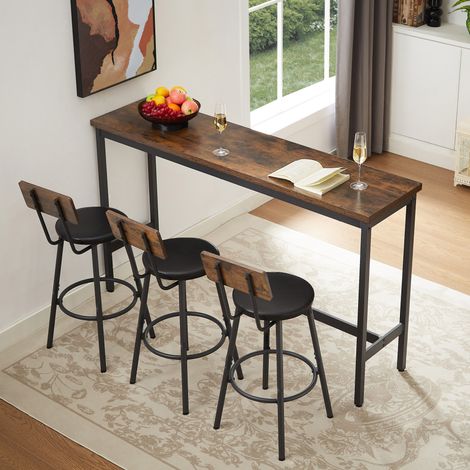 Mesa bar con 3 taburetes industrial 160 cm OKMYHOME (1/5)