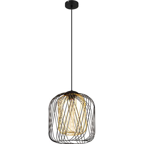 Hängelampe Pendelleuchte Deckenleuchte Esszimmerlampe Metall Schwarz D 35 cm