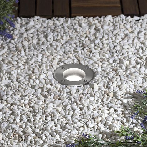 Ledkia – Spot encastrable extérieur rond inox – Pour ampoule GU10 – Éclairage décoratif pour jardins et allées – Résistant aux intempéries (1/5)