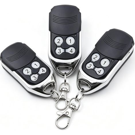 XTRELAMP-Lot de 3 émetteurs manuels 433 MHz à code roulant pour volet roulant – 4 canaux – compact et léger