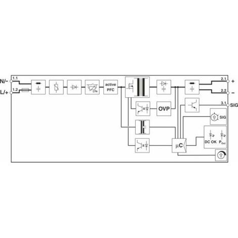 Alimentation pour rail DIN Phoenix Contact, série QUINT4-PS/1AC/24DC/1.3/SC, 24V c.c.out 1.3A, 230V c.a.in, 30W ( Prix pour 1 ) (1/2)