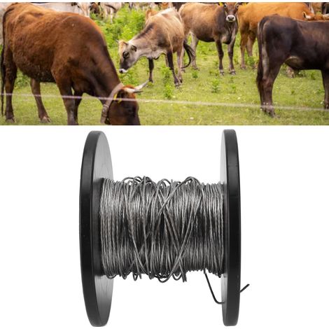 100 m de fil pour clôture électronique, fil en alliage aluminium-magnésium à impulsions haute tension de 1,8 mm de diamètre, câble en acier pour clôture électronique. (1/5)