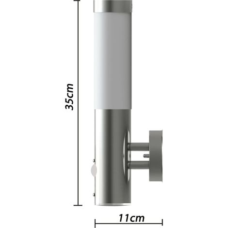 Applique murale extérieure avec capteur de mouvement inox