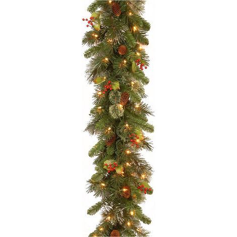 Eosnow Guirlande de Nol en rotin de 2,7 m avec 50 lumières LED, décorations de guirlande de Nol artificielles pour arbre de Nol, cheminées, escaliers, porte, jardin, cour (1/5)