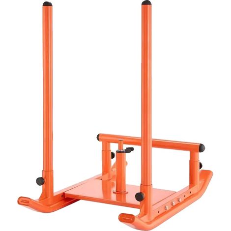 Slitta per allenamento di forza, struttura robusta, compatibile con dischi di peso standard, arancione (1/2)