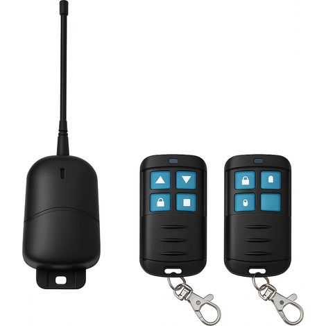 ETTROGATE Kit radio extérieur universel 2 canaux pour automatismes portail / éclairage / irrigation avec 2 télécommandes 433mhz IP55 (1/5)