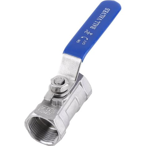 Vanne à Bille Femelle en Acier Inoxydable 304 avec Poignée Isolante, 1/4", 3/8", 3/4", 1", 1-1/4", 1-1/2" (3/4") (1/4)